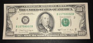 1990 (b) $100 Crisp One Hundred Dollar Bill Federal Reserve Note York Old