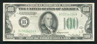 1934 - A $100 One Hundred Dollars Frn Federal Reserve Note York,  Ny Vf,