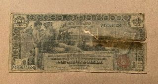 1896 $1 One Dollar “educational” Silver Certificate Currency Note Worn Cull Rag