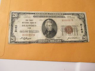 1929 $20 THE FIRST NATIONAL BANK OF BRADFORD,  OHIO 3