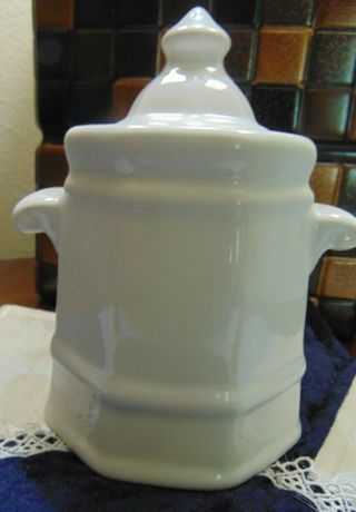 Vintage Pfaltzgraff Heritage White 5 1/2 " Sugar Bowl With Lid