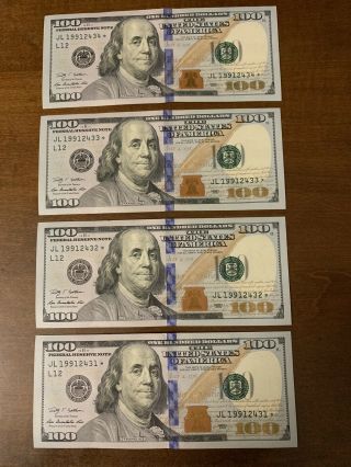 2 - Star Notes 2009 Unc,  One Hundred Dollar Bill 