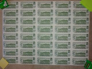 Uncut Sheet Of 40 Uncirculated Canadian One Dollar Bills $1 (1973) 2
