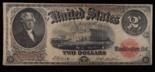 1917 $2 United States Note Fr.  58 Large Size Legal Tender (pm - 22)