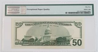 2001 $50 NY STAR note.  PMG 55EPQ 320K printed 2