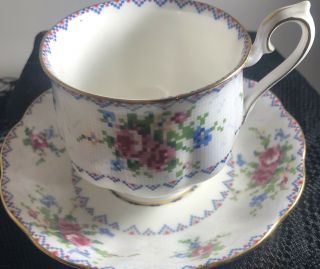 Royal Albert England.  Bone China Floral Gold Gilt Tea Cup And Saucer
