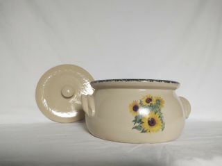 Home & Garden Party Sunflower Stoneware Jar With Lid 2002 10 "