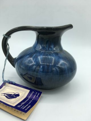 Blue Mountain Pottery Blue Drip Pitcher Creamer Vintage