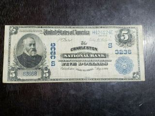 Series Of 1902 $5 National Currency The Charleston National Bank,  Wv Chart.  3236