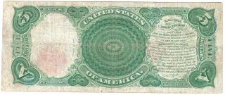 1907 $5 Dollars US Note Red Seal Large Bill Currency Paper Money 2