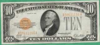 1928 United States 10 Dollar Gold Certificate - Stunning Note - Beauty