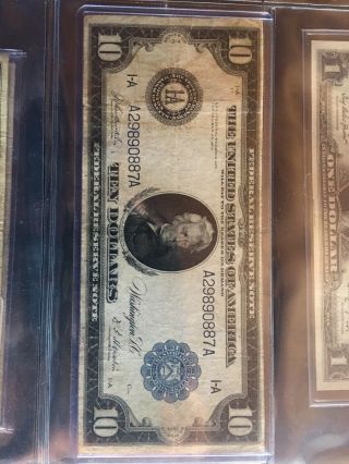 1914 $10 Boston District Blue Seal Federal Reserve Note - Fine