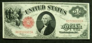 $1 1917,  United States Note,  Legal Tender Large Size.  Red Seal.  Great Looking Vf