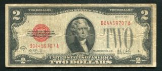 Fr.  1503 1928 - B $2 Red Seal Legal Tender United States Note Key Issue Very Fine