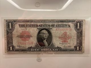 1923 Red Seal $1 Dollar Bill (horse Blanket)