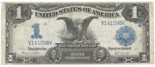 Large Size Note 1899 Silver Certificate $1 One Dollar Bill Low 6 Digit Serial