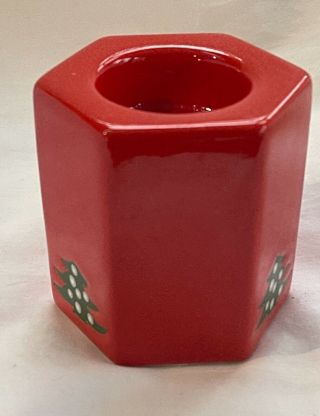 Red Waechtersbach W Germany Christmas Tree Candle Votive Holder