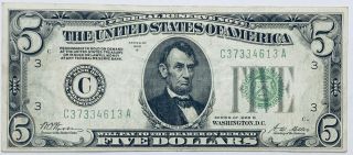 1928 - B $5 Federal Reserve Note Philadelphia Fr 1952 - C Woods & Mellon
