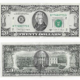 $20 Offset Print Error Note 1988 A Federal Reserve - Uncirculated
