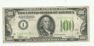 1934 $100 Minneapolis Federal Reserve Note Fr - 2152i Julian - Morgenthau