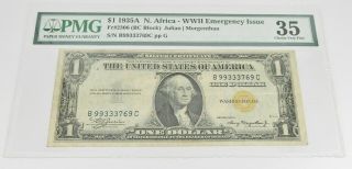1935 A $1 N Africa Silver Certificate Wwii Note,  Fr 2306 Bc Block - Pmg 35