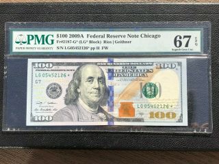 1 Of 2 Consecutive 2009a $100 Frn Chicago Fr 2187 - G Pmg 67 Epq