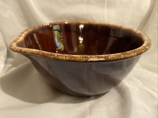Vintage Hull Pottery Brown Drip Batter Bowl 8 " Lip,  Oven Proof Usa