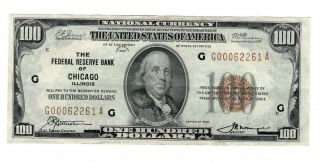 1929 $100 Chicago Federal Reserve Bank Note - Vf