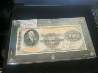 Intaglio Bank Note $5000 1878 Us Gold Bank Note Issued In 1981 - Screw Down Holder
