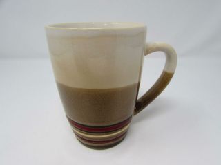 Rockport By Better Homes And Gardens Mug Brown Tan & Red Stripes B330