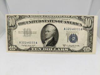 Very Crisp 1953b $10 Silver Certificate Blue Seal - Note