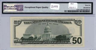 $50 1996 Federal Reserve Note Kansas City Fr 2126 - J (AJ Block) PMG 66 EPQ 2