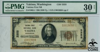 1929 United States $20 Yakima Brown Seal Note Pmg Very Fine 30 Ch 3355 Fr 1802 - 1