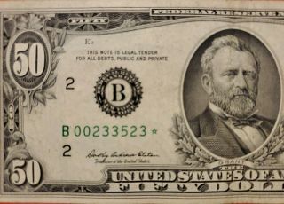 1969 Us 50 Dollars Star Note ☆ Only 35 000 Printed