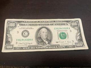1990 Old 100 Dollar Bill