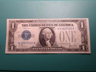 1928b One Dollar Star Note Funny Back Silver Certificate.  Xf
