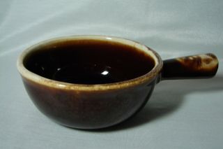 Vintage Mccoy 7050 Brown Drip Glaze Handled Chili,  French Onion Soup Bowl