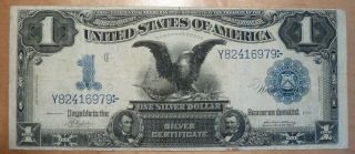 1899 Black Eagle Large Size $1 Silver Certificate Note Fr.  230 Napier & Mcclung