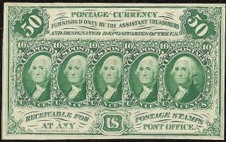 50 Cent First Issue Green Fractional Currency Postage Note Paper Money Fr 1312