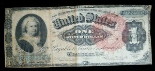 1886 $1 Silver Certificate Martha Washington Trimmed