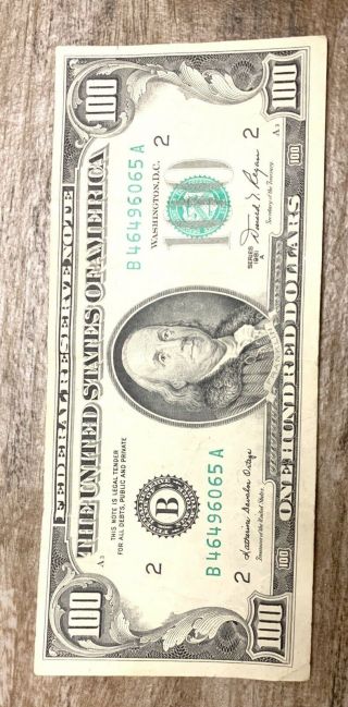 1981 (b) $100 Crisp One Hundred Dollar Bill Federal Reserve Note Ny.