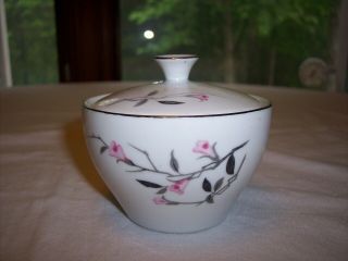 Fine China Of Japan Cherry Blossom Covered Sugar Bowl