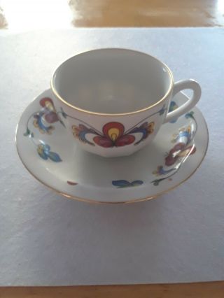 Vintage Porsgrund/norway Tea Cup And Saucer