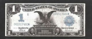 Elliott/ Burke Black Eagle $1 1899 Silver Cert,  No Pinholes Or Tears