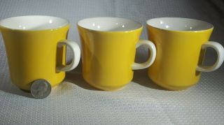 Mikasa Japan Cera - Stone Yellow Coffee Mugs Tea Cups Set Of 3