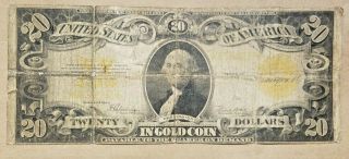 1922 $20 Gold Certificate Large Size Note Speelman White Fr 1187