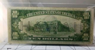 1934 A FRN HAWAII 10 Dollar Note. 2