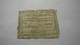 1761 10 Shillings North Carolina Colonial Currency Note Bill Revolutionary War