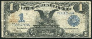 Fr.  236 1899 $1 One Dollar Large Size " Black Eagle " Silver Certificate Note Vf