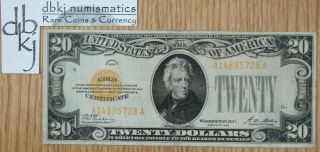 1928 $20 Dollar Gold Certificate - Fr 2402 - Vf Very Fine